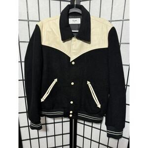 Celine Two-Tone Black and Cream Varsity Jacket